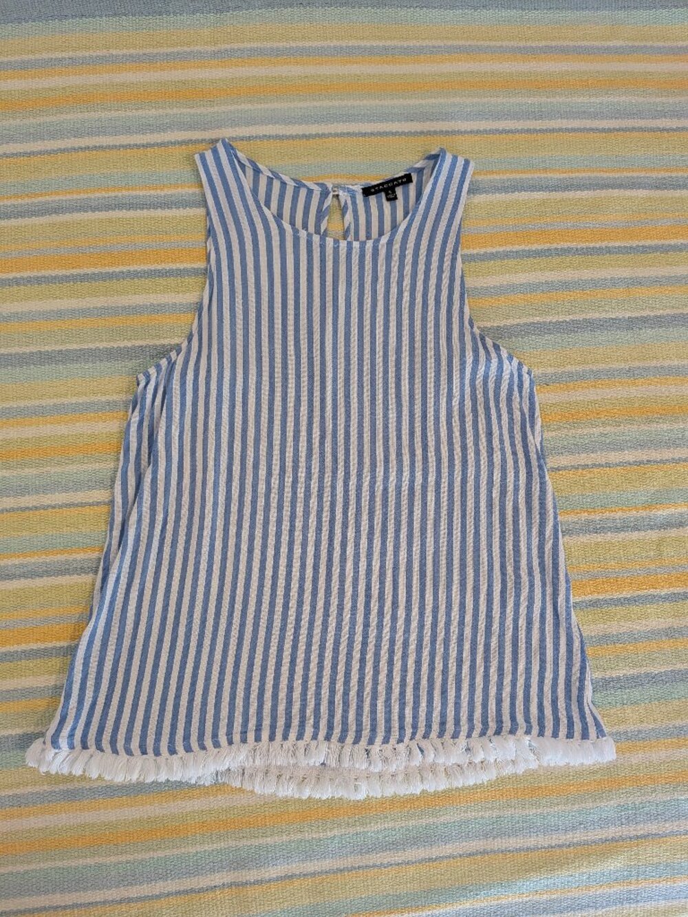 ⭐ Staccato Blue / white striped tank top size Small